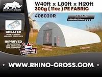 2025 rhino-cross-shelter 408020r 24x12,2x6,1 m opslagtent - afbeelding 2 van  6