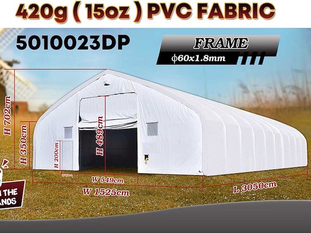 2025 rhino-cross-shelter 5010023dp 30,5x15,25x7,015 m opslagtent / opslagshelter - afbeelding 2 van  7