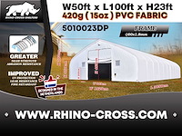 2025 rhino-cross-shelter 5010023dp 30,5x15,25x7,015 m opslagtent / opslagshelter - afbeelding 7 van  7