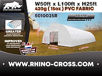 2025 rhino-cross-shelter 5010025r 30,5x15,25x7,625 m opslagtent / opslagshelter - afbeelding 7 van  8