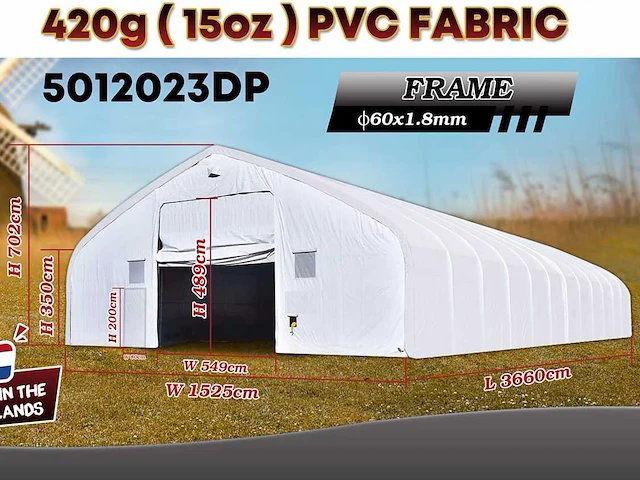 2025 rhino-cross-shelter 5012023dp - 36,6x15,25x7,015 m opslagtent / opslagshelter - afbeelding 2 van  7