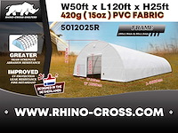 2025 rhino-cross-shelter 5012025r 36,6x15,25x7,625 m opslagtent / opslagshelter - afbeelding 8 van  8