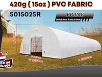 2025 rhino-cross-shelter 5015025r - 45,75x15,25x7,625 m opslagtent / opslagshelter