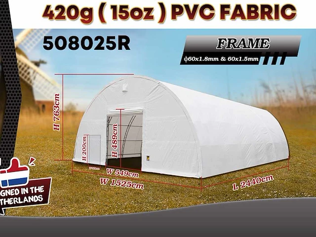 2025 rhino-cross-shelter 508025r - 24,4x15,25x7,625 m opslagtent / opslagshelter - afbeelding 1 van  2