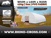 2025 rhino-cross-shelter 508025r - 24,4x15,25x7,625 m opslagtent / opslagshelter - afbeelding 8 van  8