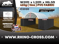 2025 rhino-cross-shelter c2020 - 6x6x2 m opslagtent / opslagshelter tussen 2 containers - afbeelding 3 van  9