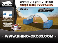 2025 rhino-cross-shelter c2620 - 6x8x3 m opslagtent / opslagshelter tussen 2 containers - afbeelding 3 van  8