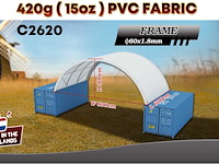 2025 rhino-cross-shelter c2620 - 6x8x3 m opslagtent / opslagshelter tussen 2 containers - afbeelding 2 van  8
