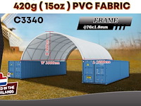 2025 rhino-cross-shelter c3340 - 12x10x3,6 m opslagtent / opslagshelter tussen 2 containers - afbeelding 2 van  9