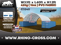 2025 rhino-cross-shelter c3340 - 12x10x3,6 m opslagtent / opslagshelter tussen 2 containers - afbeelding 3 van  9