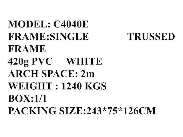 2025 rhino-cross-shelter c4040e - 12x12x4,5 m met eind zeil opslagtent / opslagshelter tussen 2 containers - afbeelding 4 van  5