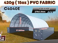 2025 rhino-cross-shelter c4040e - 12x12x4,5 m met eind zeil opslagtent / opslagshelter tussen 2 containers - afbeelding 3 van  5