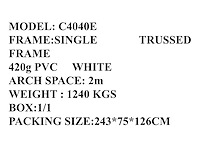 2025 rhino-cross-shelter c4040e - 12x12x4,5 m met eind zeil opslagtent / opslagshelter tussen 2 containers - afbeelding 4 van  5