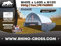 2025 rhino-cross-shelter c4040e - 12x12x4,5 m met eind zeil opslagtent tussen 2 containers - afbeelding 2 van  3