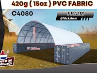 2025 rhino-cross-shelter c4080 - 24x12x4,5 m opslagtent / opslagshelter tussen 2 containers - afbeelding 1 van  3