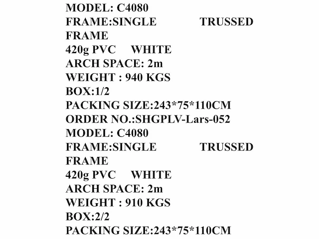 2025 rhino-cross-shelter c4080 - 24x12x4,5 m opslagtent / opslagshelter tussen 2 containers - afbeelding 2 van  3