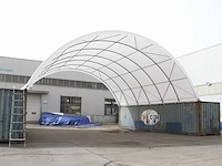 2025 rhino-cross-shelter c4080 - 24x12x4,5 m opslagtent / opslagshelter tussen 2 containers - afbeelding 1 van  9