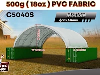 2025 rhino-cross-shelter c5040s 12x15,25x4,5 m opslagtent / opslagshelter tussen 2 containers - afbeelding 2 van  6