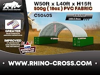 2025 rhino-cross-shelter c5040s 12x15,25x4,5 m opslagtent / opslagshelter tussen 2 containers - afbeelding 3 van  6