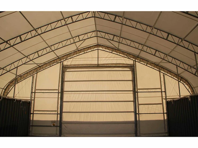 2025 rhino-cross-shelter c5040sp - 12x15,25x4,72 m opslagtent / opslagshelter tussen 2 containers - afbeelding 3 van  6