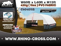 2025 rhino-cross-shelter c604020s 12x18x6 m opslagtent / opslagshelter tussen 2 containers - afbeelding 5 van  7