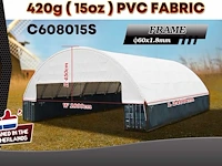 2025 rhino-cross-shelter c608015s 24x18x4,5 m halve cover op beide einden opslagtent / opslagshelter tussen 2 containers - 2025 - afbeelding 4 van  6