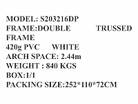 2025 rhino-cross-shelter s203216dp - 9,76x6,1x4,88 m opslagtent / opslagshelter - afbeelding 2 van  3