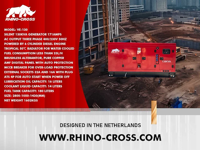 2025 rhino-cross ve-130 noodstroomaggregaat generator - afbeelding 12 van  24