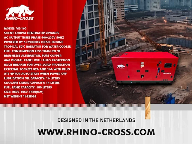2025 rhino-cross ve-160 noodstroomaggregaat generator - afbeelding 12 van  22