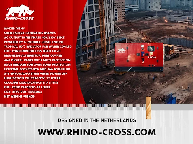 2025 rhino-cross ve-65 noodstroomaggregaat generator - afbeelding 12 van  22