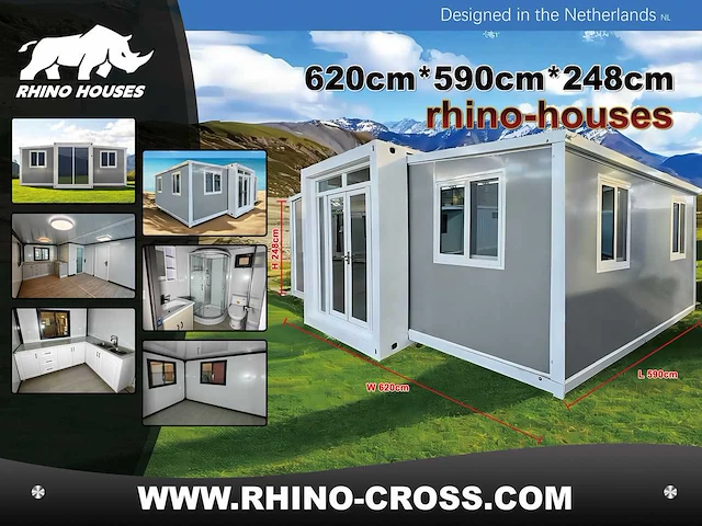 2025 rhino houses 36,5 m2 2 slaapkamers, badkamer en keuken mobiele woonunit / tiny house - afbeelding 12 van  25