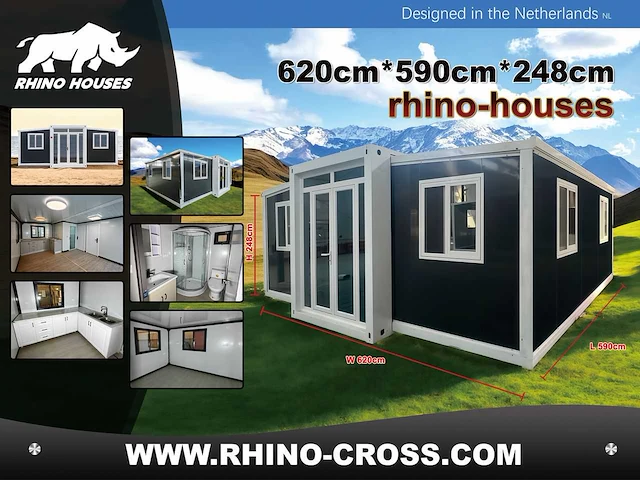 2025 rhino houses 36,5 m2 2 slaapkamers, badkamer en keuken mobiele woonunit / tiny house - afbeelding 12 van  26