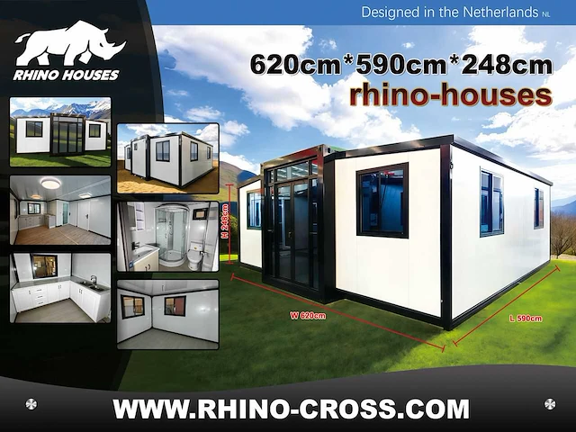 2025 rhino houses 36,5 m2 wit 2 slaapkamers, badkamer en keuken mobiele woonunit / tiny house - afbeelding 12 van  26