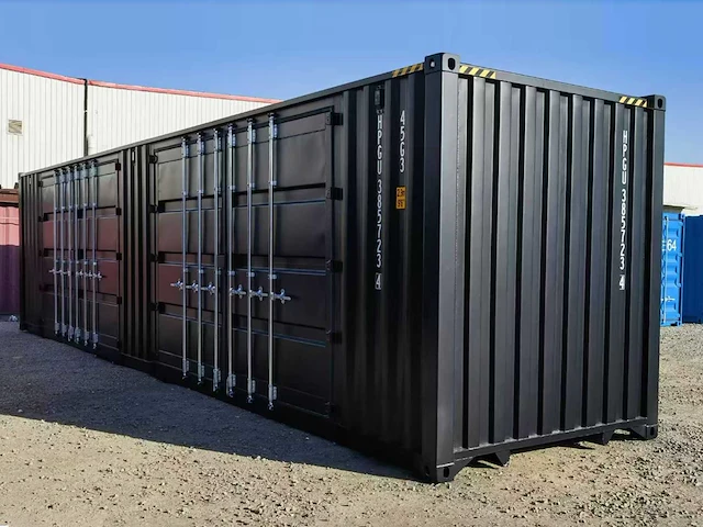 2025 rhino houses 40ft high cube zwart zeecontainer met 2 zijdeuren - afbeelding 1 van  16
