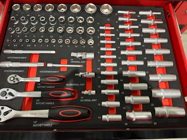 2025 sg tools 7 lades pro met uitschuifrek gereedschapswagen - afbeelding 12 van  14