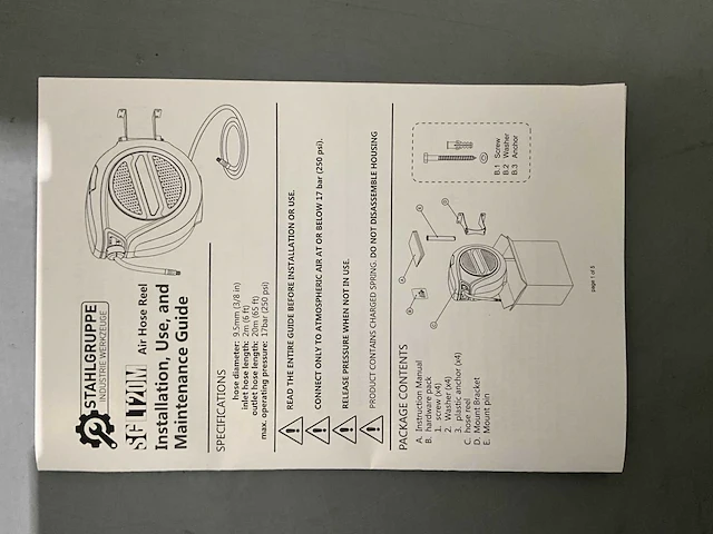 2025 stahlgruppe sglt20m slang\lucht haspel - afbeelding 5 van  15