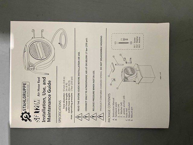 2025 stahlgruppe sglt20m slang\lucht haspel - afbeelding 13 van  15