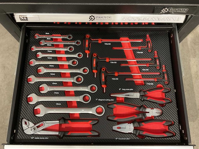 2025 stahltech nl181477210806 3-la kast met 129 pcs tools gereedschapskist - afbeelding 2 van  15