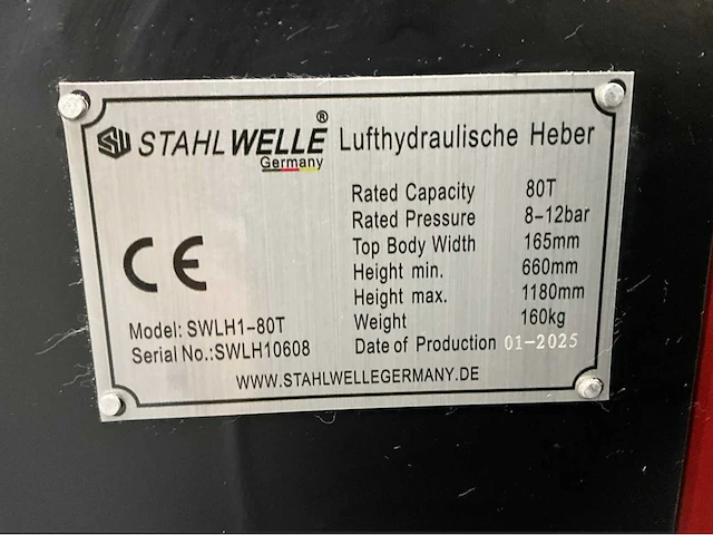 2025 stahlwelle germany swlh1-80t 80-tons hydraulische garagekrik - afbeelding 4 van  14