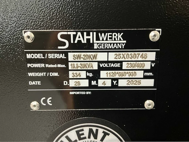 2025 stahlwerk sw-20 20 kva noodstroom diesel generator - afbeelding 8 van  19
