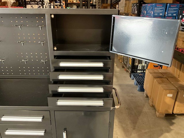 2025 stahlworks 7-18-01c zwart / zilver handvat gereedschapkast verrijdbaar - afbeelding 5 van  16