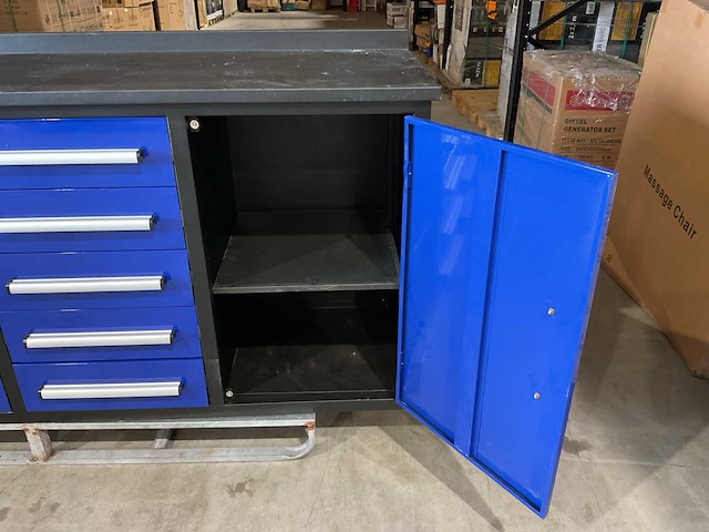 2025 stahlworks 7ft-10d 01b zwart/blauw gereedschapkast - afbeelding 10 van  13