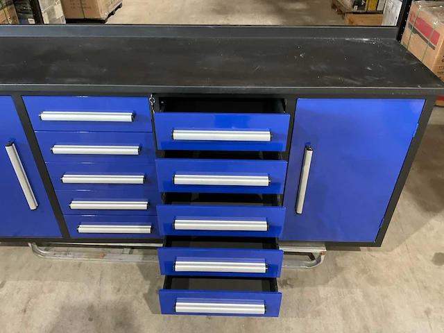 2025 stahlworks 7ft-10d 01b zwart/blauw gereedschapkast - afbeelding 9 van  13