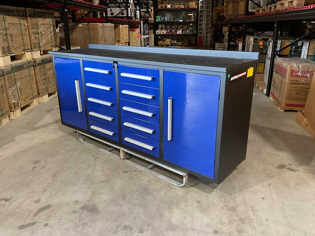 2025 stahlworks 7ft-10d 01b zwart/blauw gereedschapkast - afbeelding 1 van  13