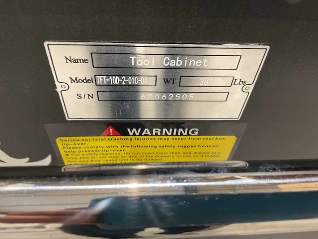 2025 stahlworks 7ft-10d-2-01c zwart gereedschapkast - afbeelding 7 van  17