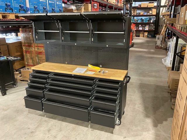 2025 stahlworks deluxe black 72 inch high 15 laden werkbank - afbeelding 1 van  20