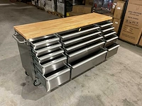 2025 stahlworks deluxe rvs 72 inch 15 laden werkbank - afbeelding 3 van  14