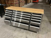 2025 stahlworks deluxe rvs 72 inch 15 laden werkbank - afbeelding 2 van  14