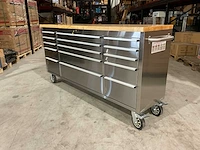 2025 stahlworks deluxe rvs 72 inch 15 laden werkbank - afbeelding 1 van  14