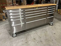 2025 stahlworks deluxe rvs 72 inch 15 laden werkbank - afbeelding 7 van  14
